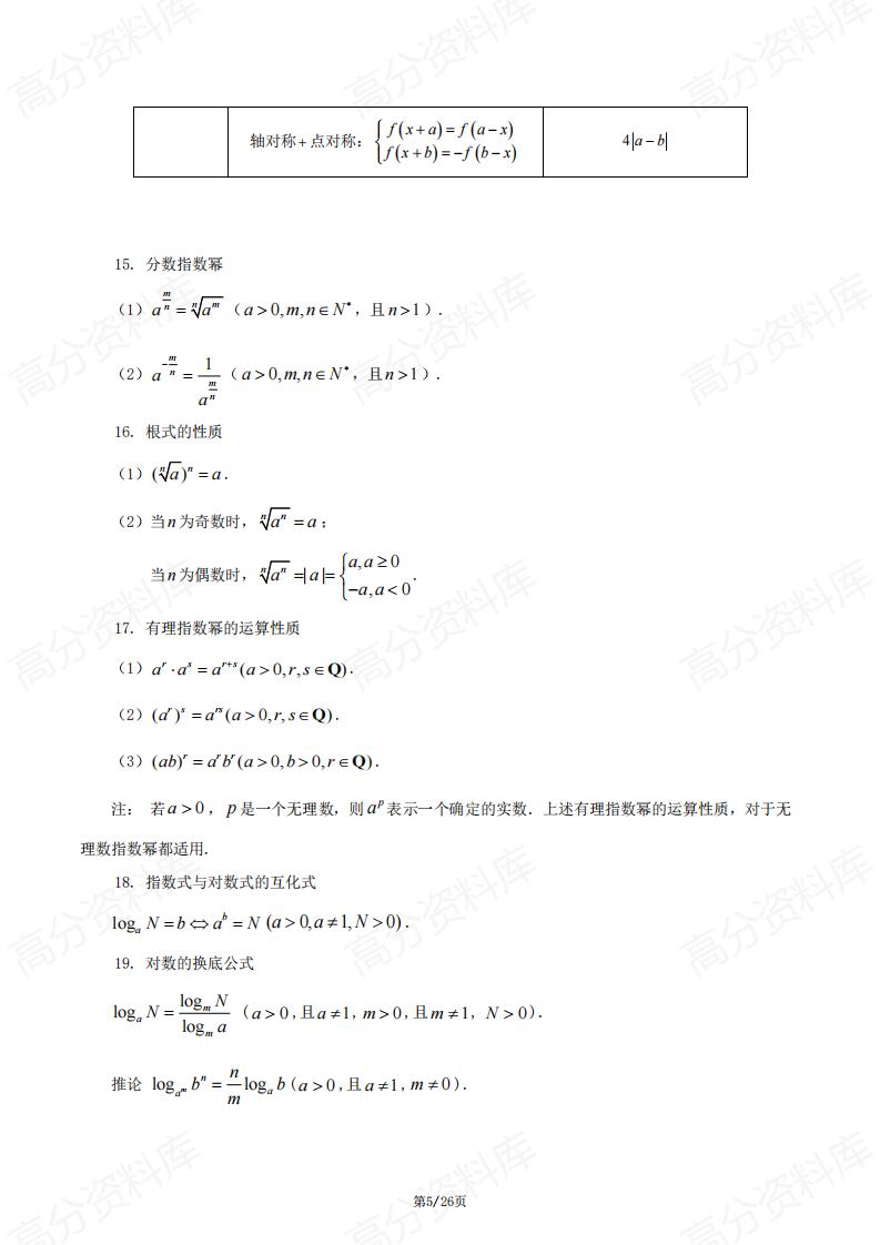 高中数学 | 必修选修13板块公式定理汇总插图高中数学4