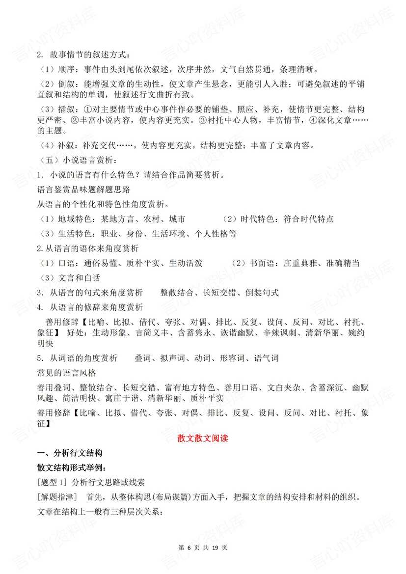 高中语文 | 高考复习核心知识总结梳理插图高中语文3