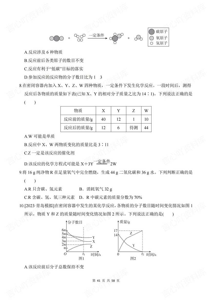 初中化学-2024新教材鲁教版九年级上册单元测试卷答案插图初中化学7