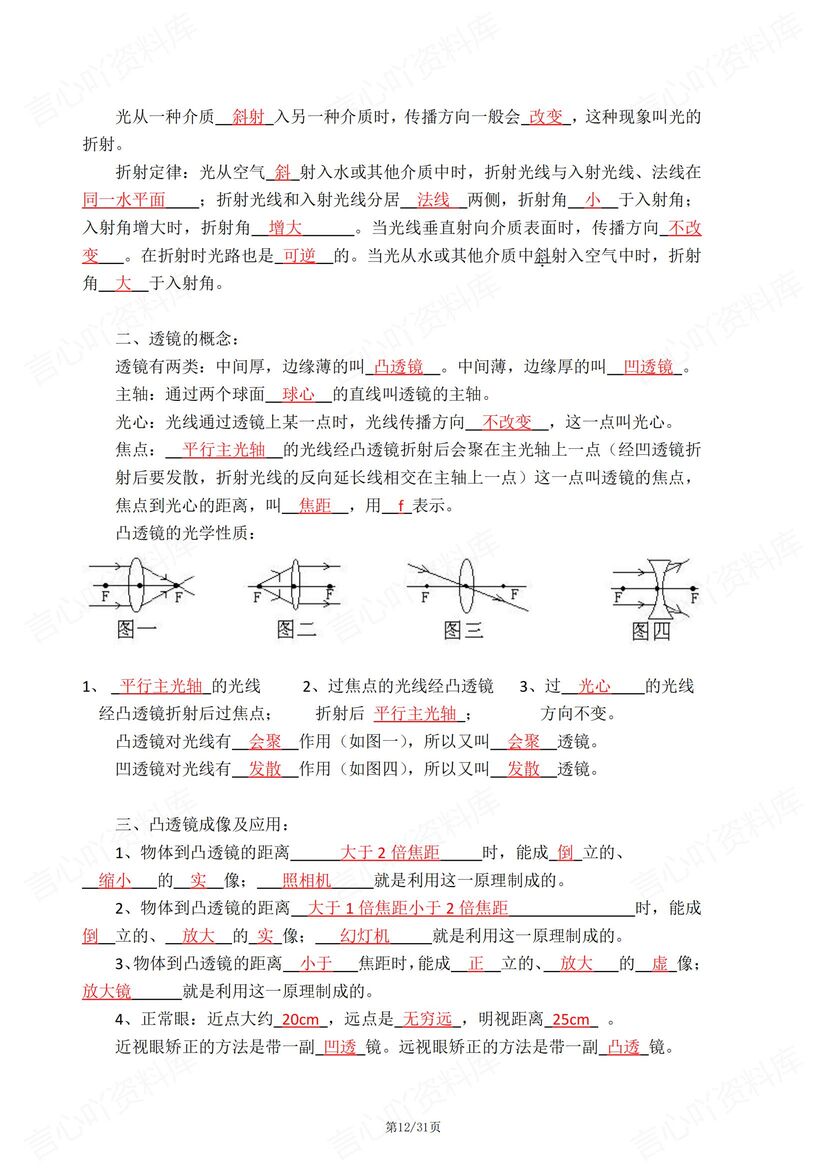 初中物理-8-9年级核心物理公式考点梳理插图初中物理7