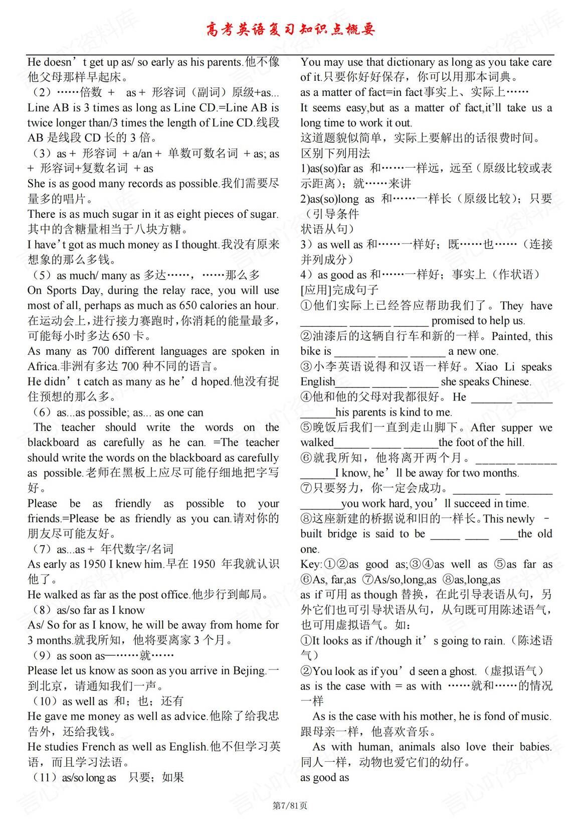 高中英语-高考复习知识点概要插图高中英语6