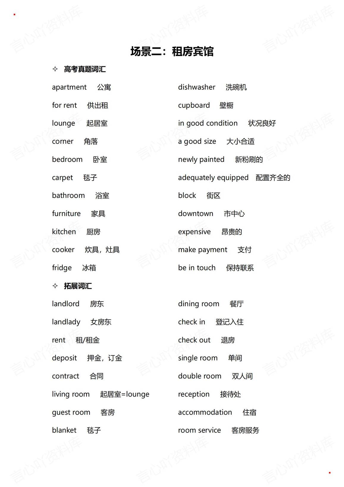 高中英语 | 高考听力21个场景单词全汇总插图高中英语2