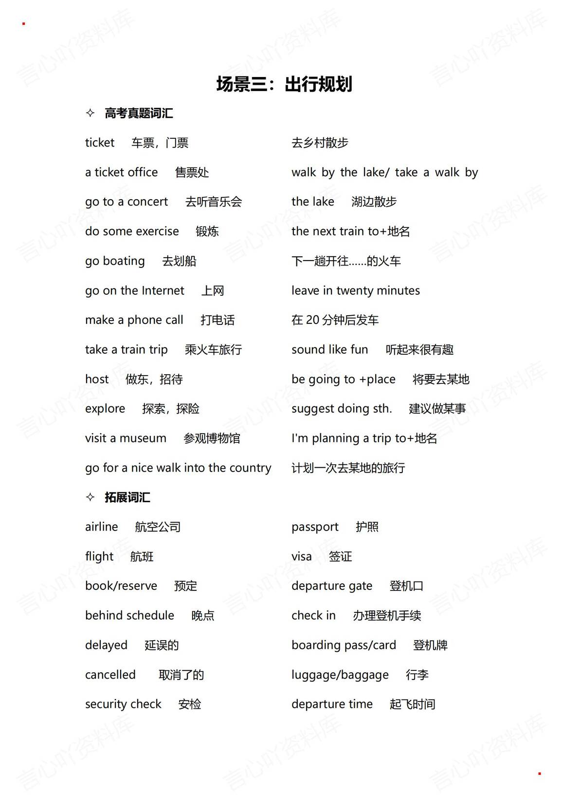 高中英语 | 高考听力21个场景单词全汇总插图高中英语3