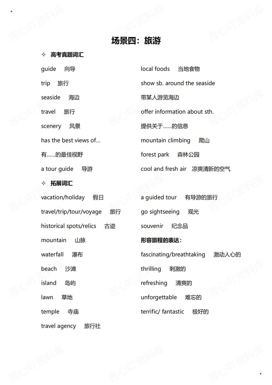 高中英语 | 高考听力21个场景单词全汇总插图高中英语4