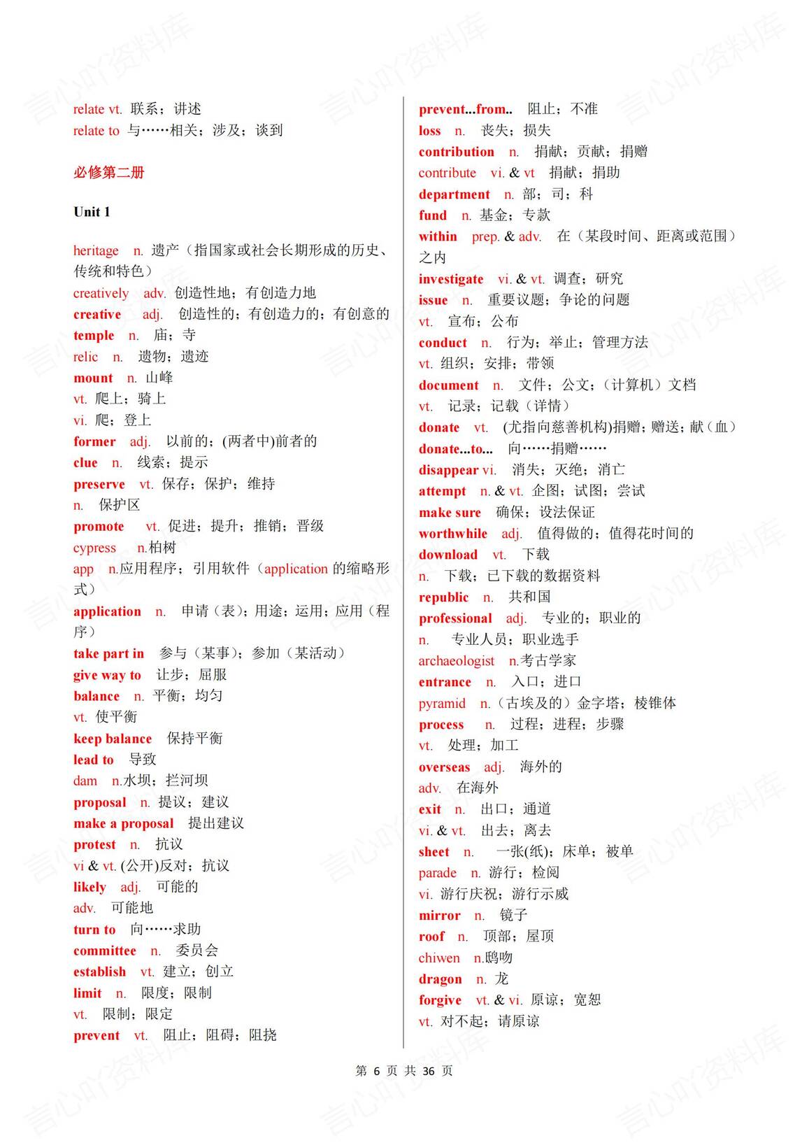 高中英语-人教版新教材7册单词表汇总插图高中英语2