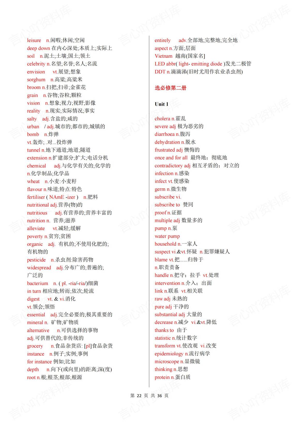 高中英语-人教版新教材7册单词表汇总插图高中英语5