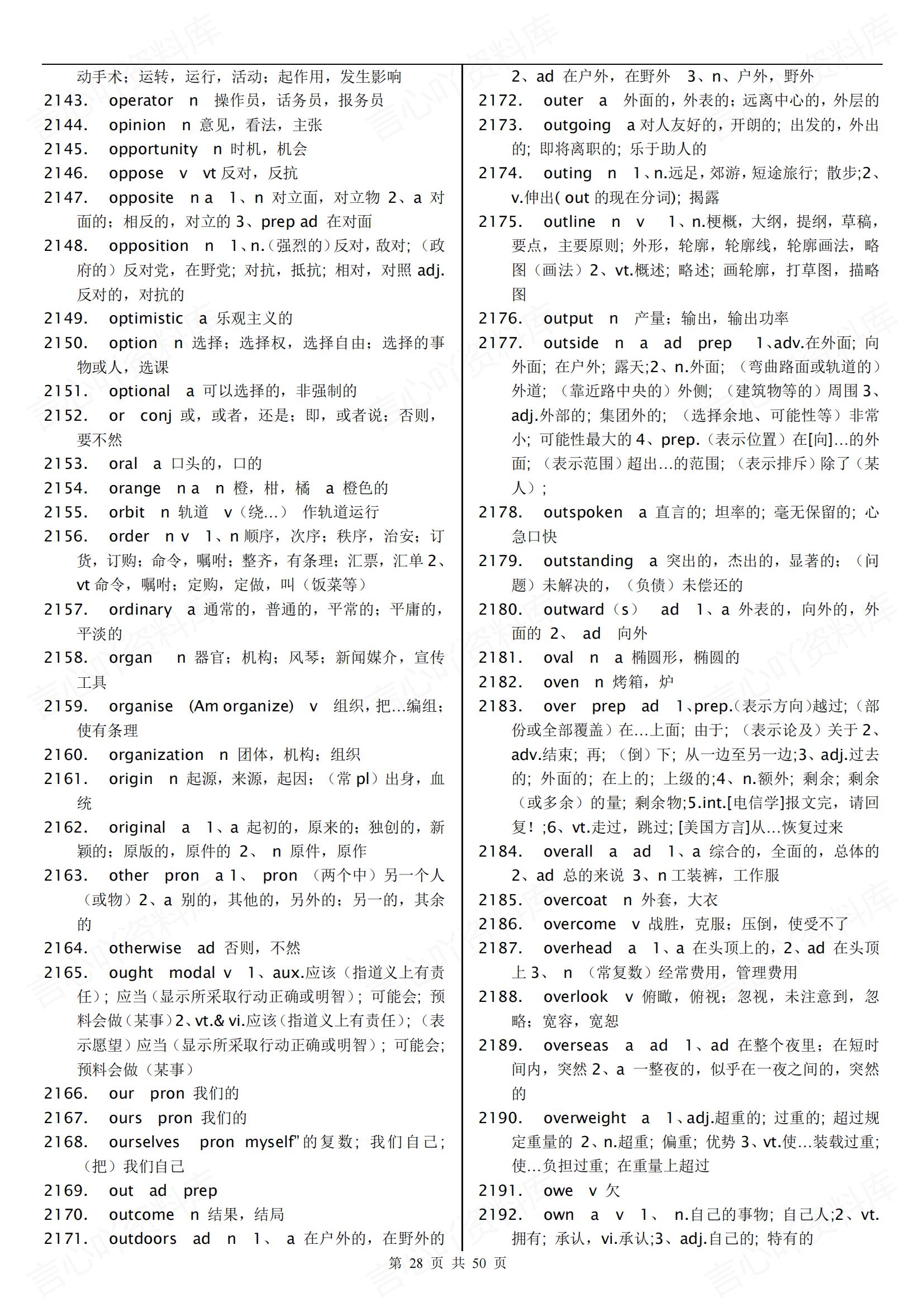 高中英语 | 高考考纲3500词A-Z排序含音标插图高中英语4