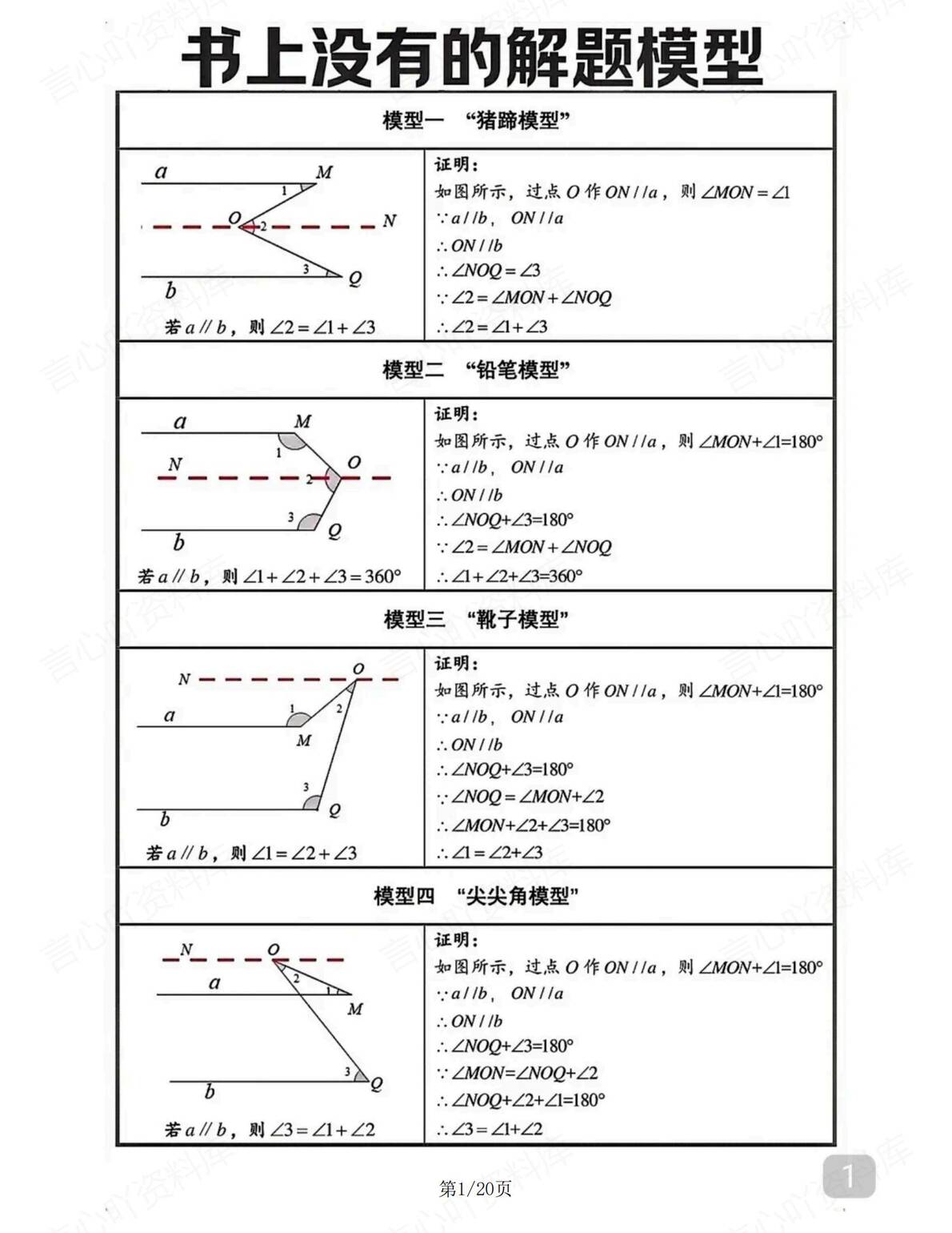 初中数学-课本没有的解题模型-言心吖资料库