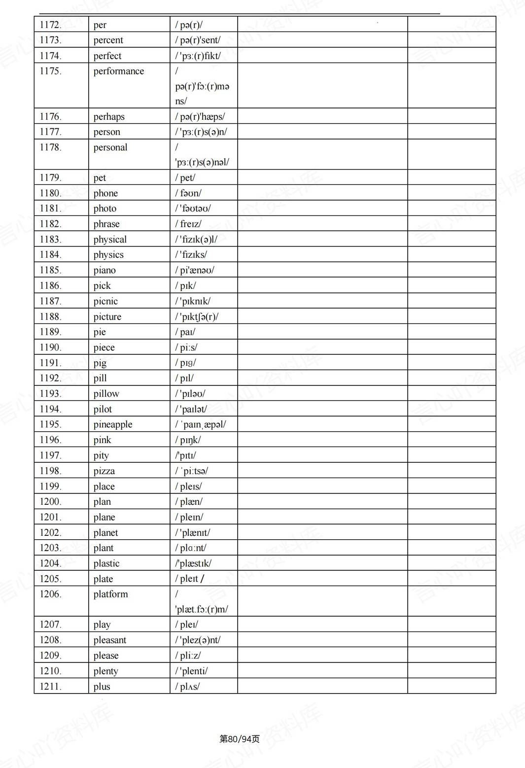初中英语-2025新中考词汇中英互译默写（1800词）插图初中英语7
