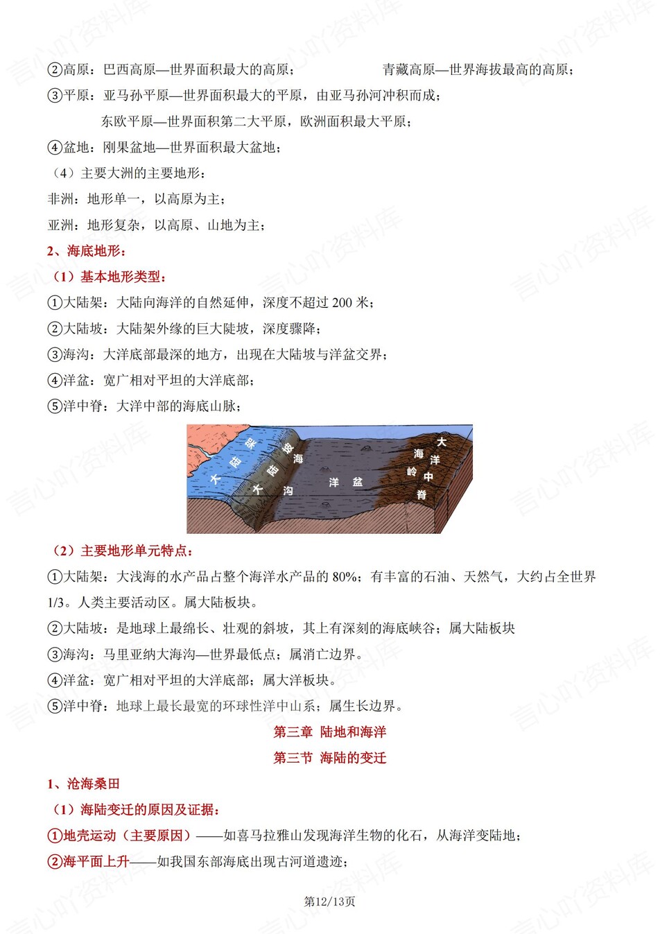 初中地理-七年级上期中知识考点归纳插图初中地理7