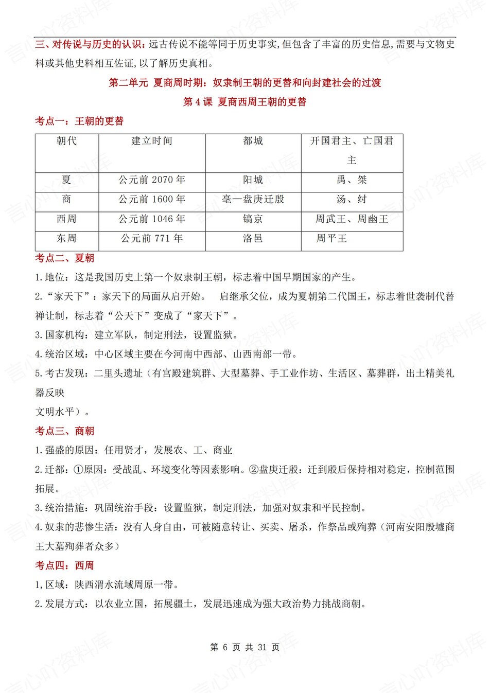 初中历史-七年级上章节考点汇总归纳新版初一上复习插图初中历史5