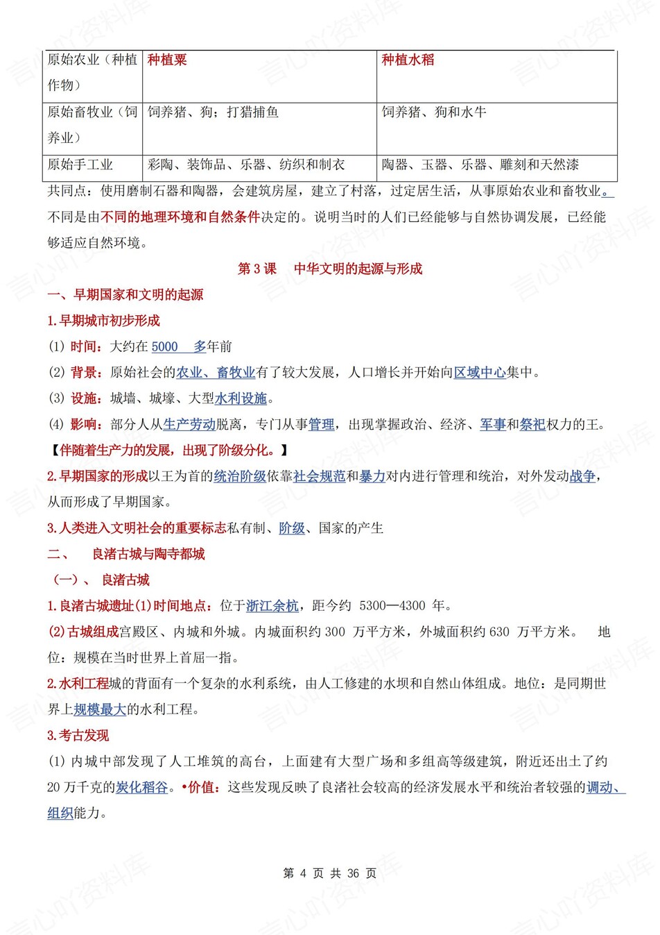 初中历史-七年级上单元知识提纲汇总梳理新版初一上复习插图初中历史3