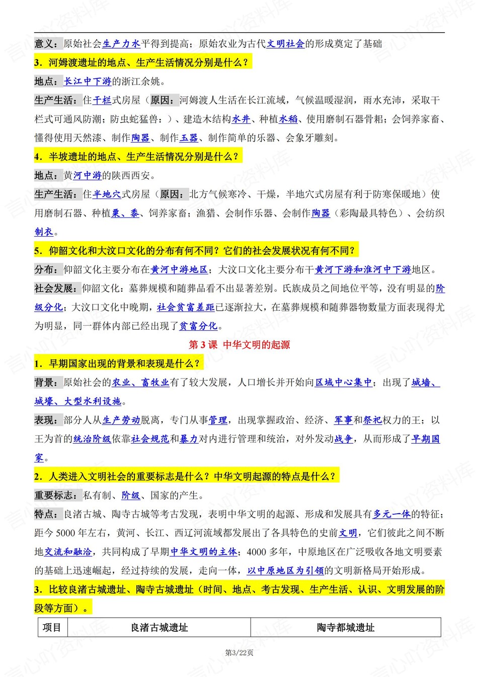 初中历史-七年级上单元知识点总结梳理新统编初一上插图初中历史2