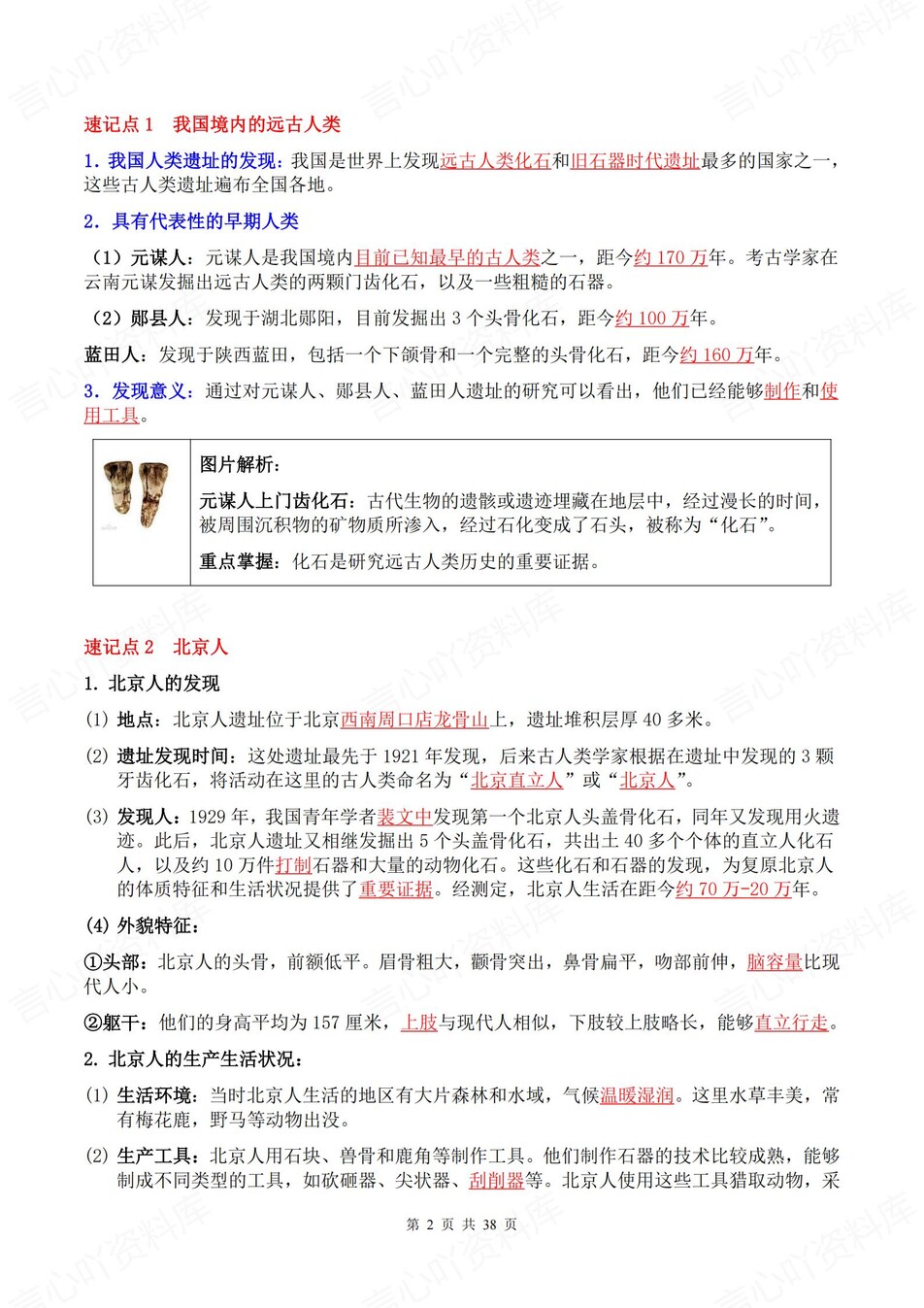 初中历史-七年级上单元知识点总结归纳插图初中历史1