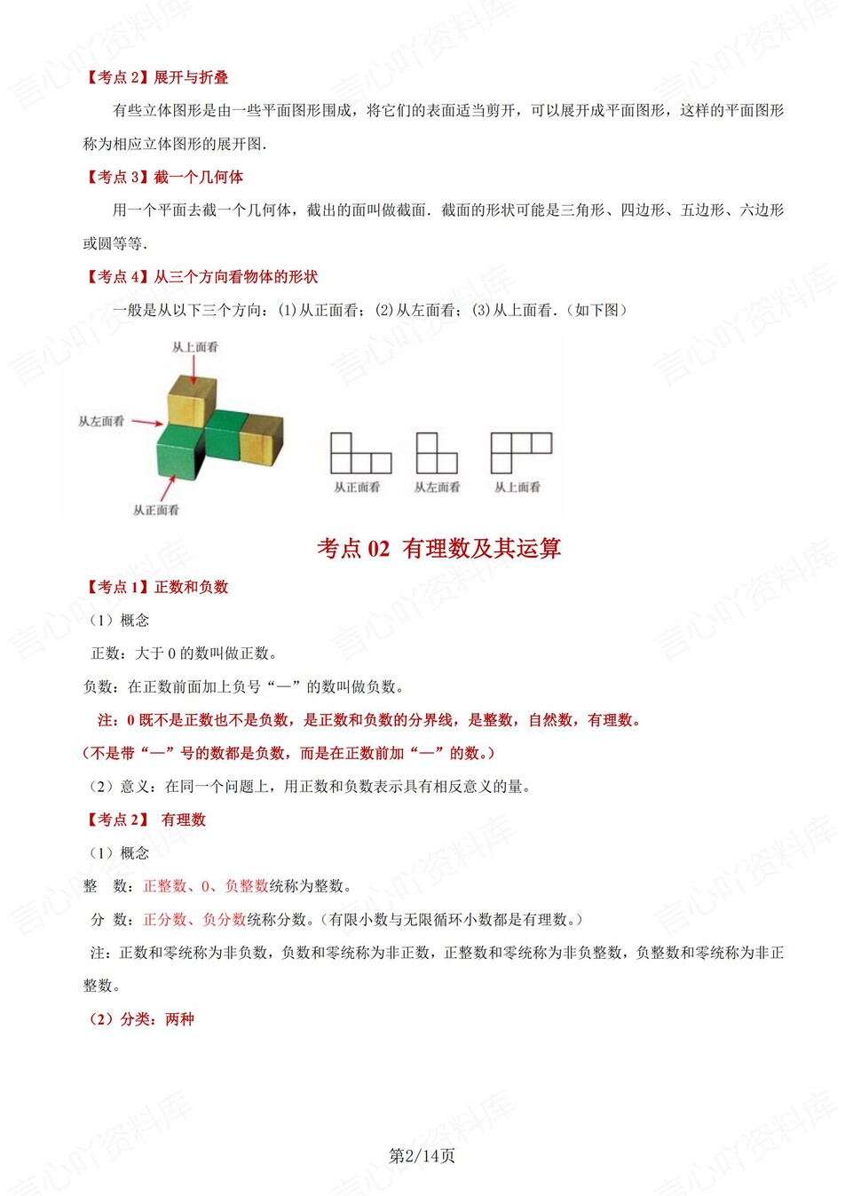 初中数学-七上期末期末知识考点清单归纳新北师大初一上插图初中数学1