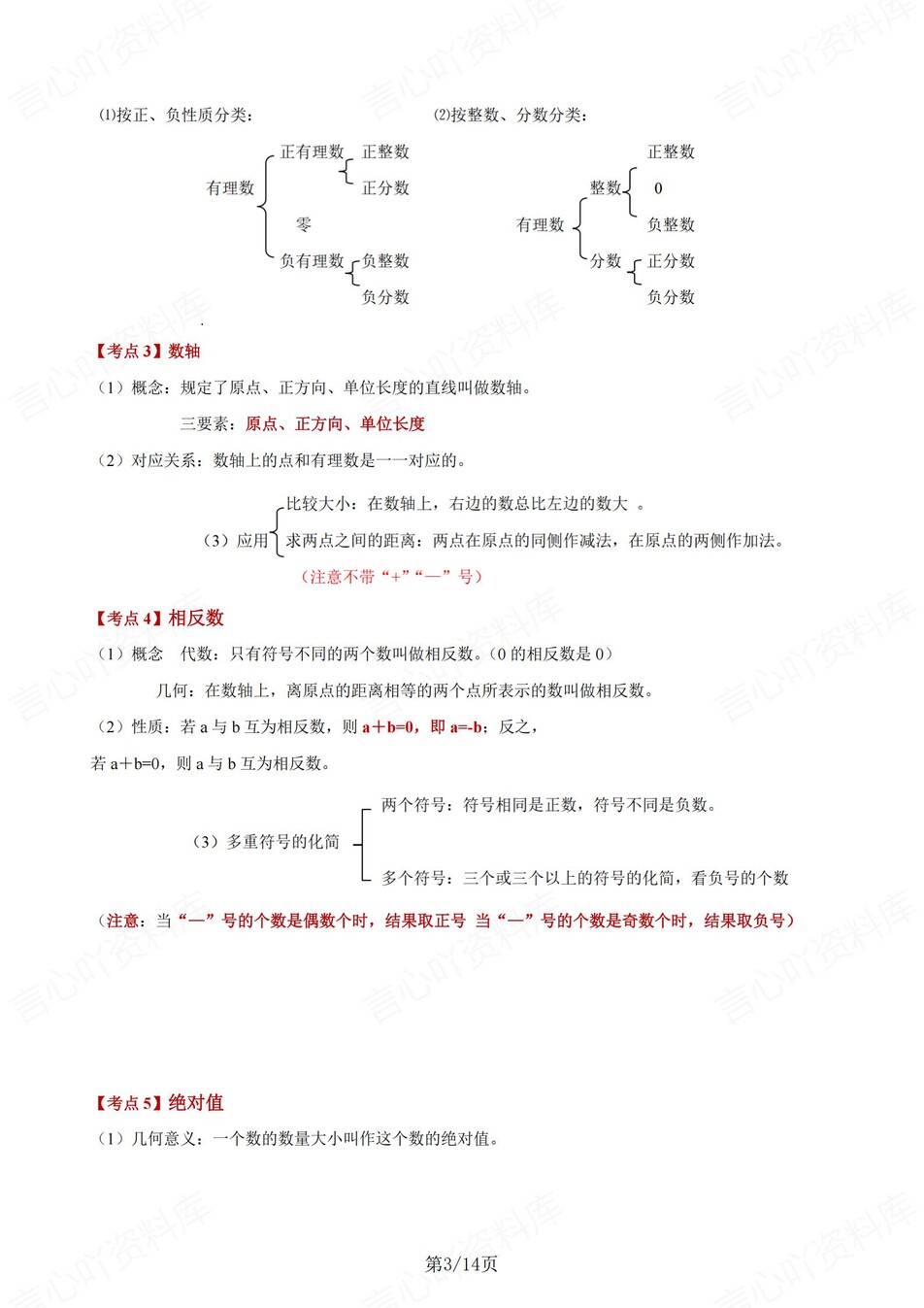初中数学-七上期末期末知识考点清单归纳新北师大初一上插图初中数学2