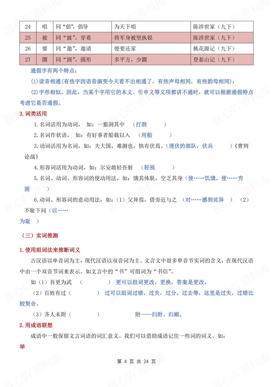 初中语文-八年级上实词知识归纳总结新初二上文言文专项插图初中语文3