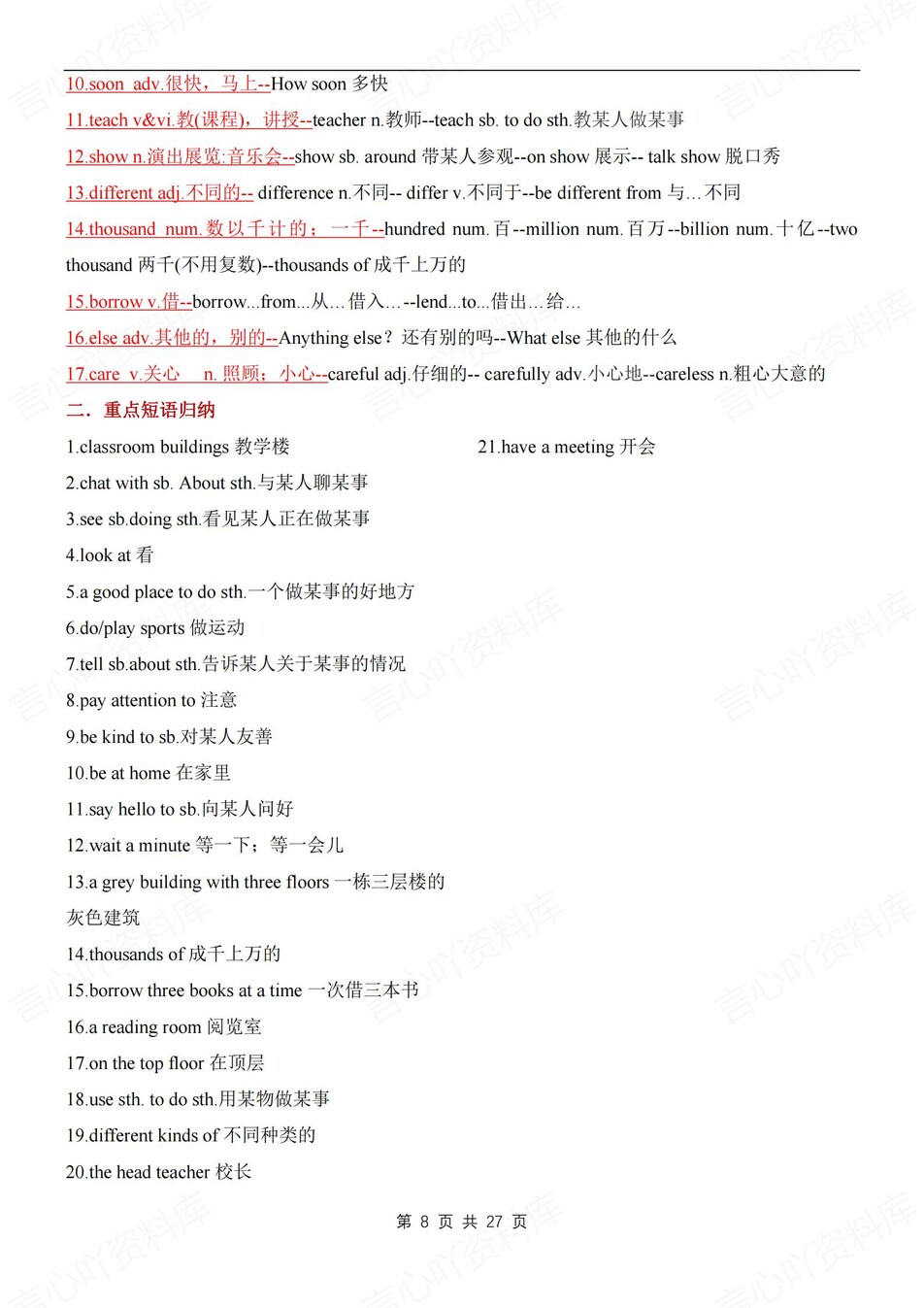 初中英语-七年级上单元知识考点归纳新译林初一上插图初中英语4