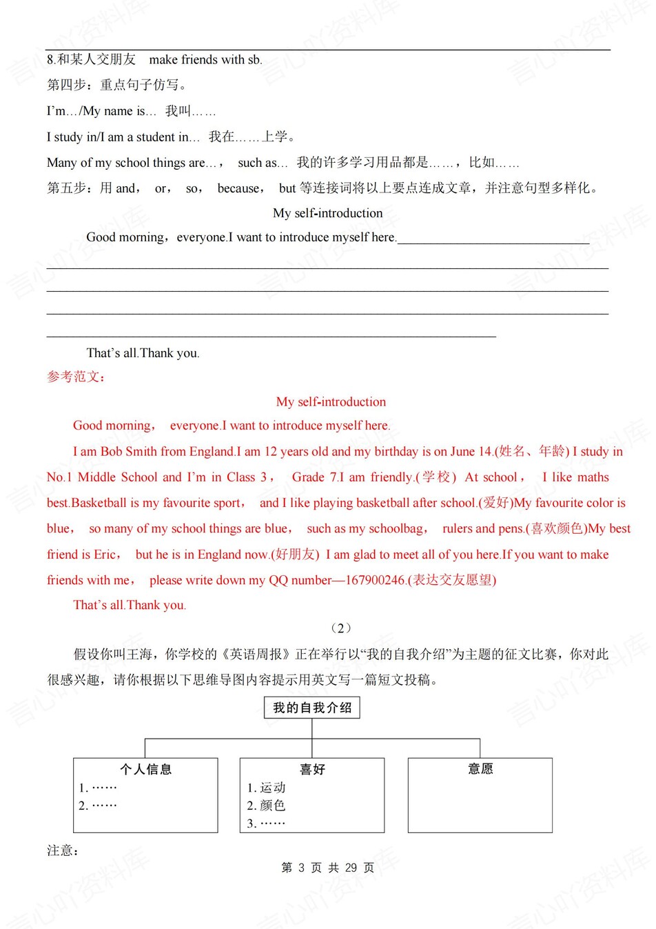 初中英语-七年级上单元话题写作知识归纳新人教初一上插图初中英语2