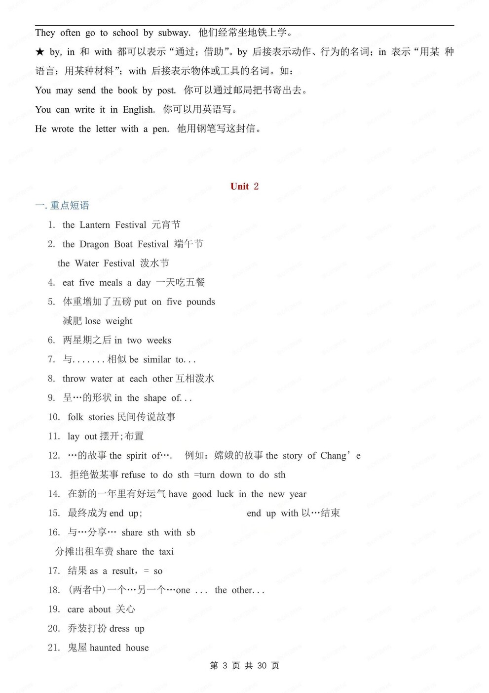 初中英语-九年级全册单词/短语/语法汇总人教版初三全册插图初中英语2