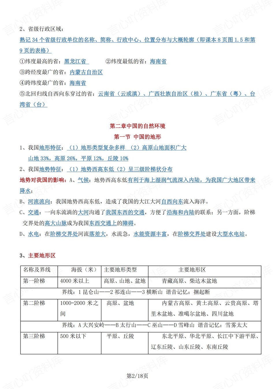 初中地理-八年级上章节知识点梳理归纳新星球初二上插图初中地理1