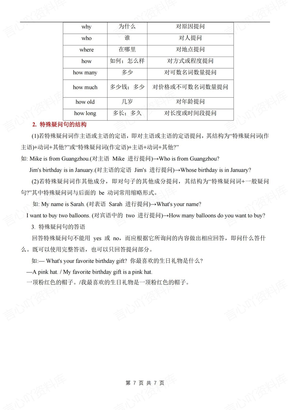 初中英语-七年级上重点语法知识汇总梳理新人教版初一上（全）插图初中英语6