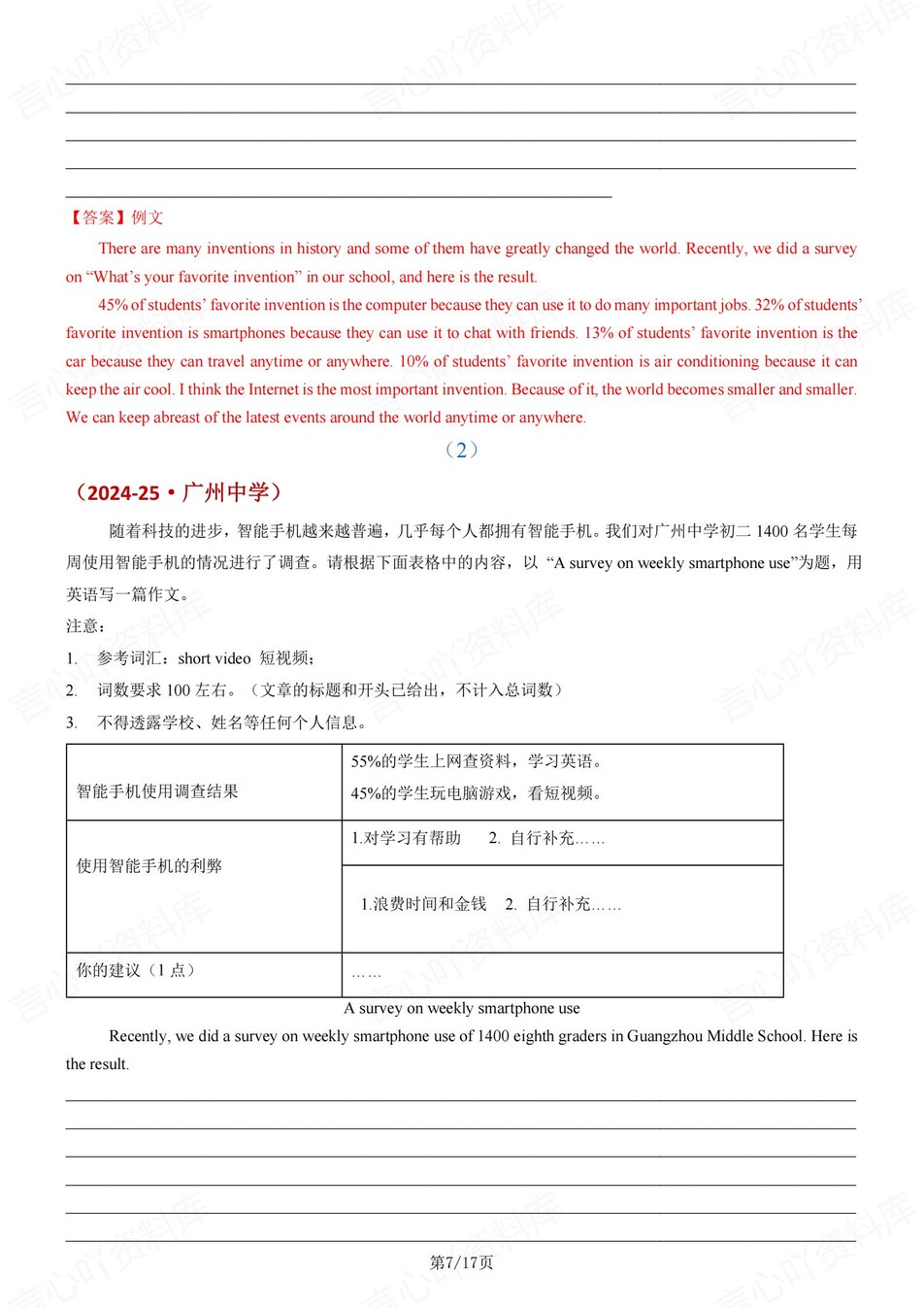 初中英语-八上期中单元话题写作及范文汇总新沪教初二上专项插图初中英语6