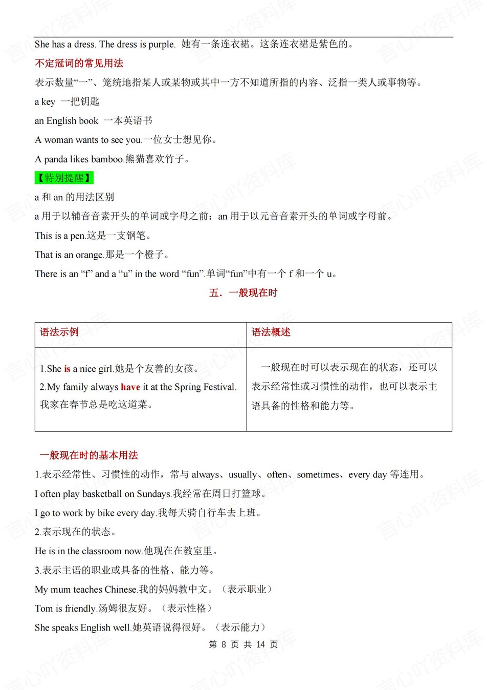 初中英语-七年级上重点语法知识梳理新仁爱初一上专项插图初中英语5