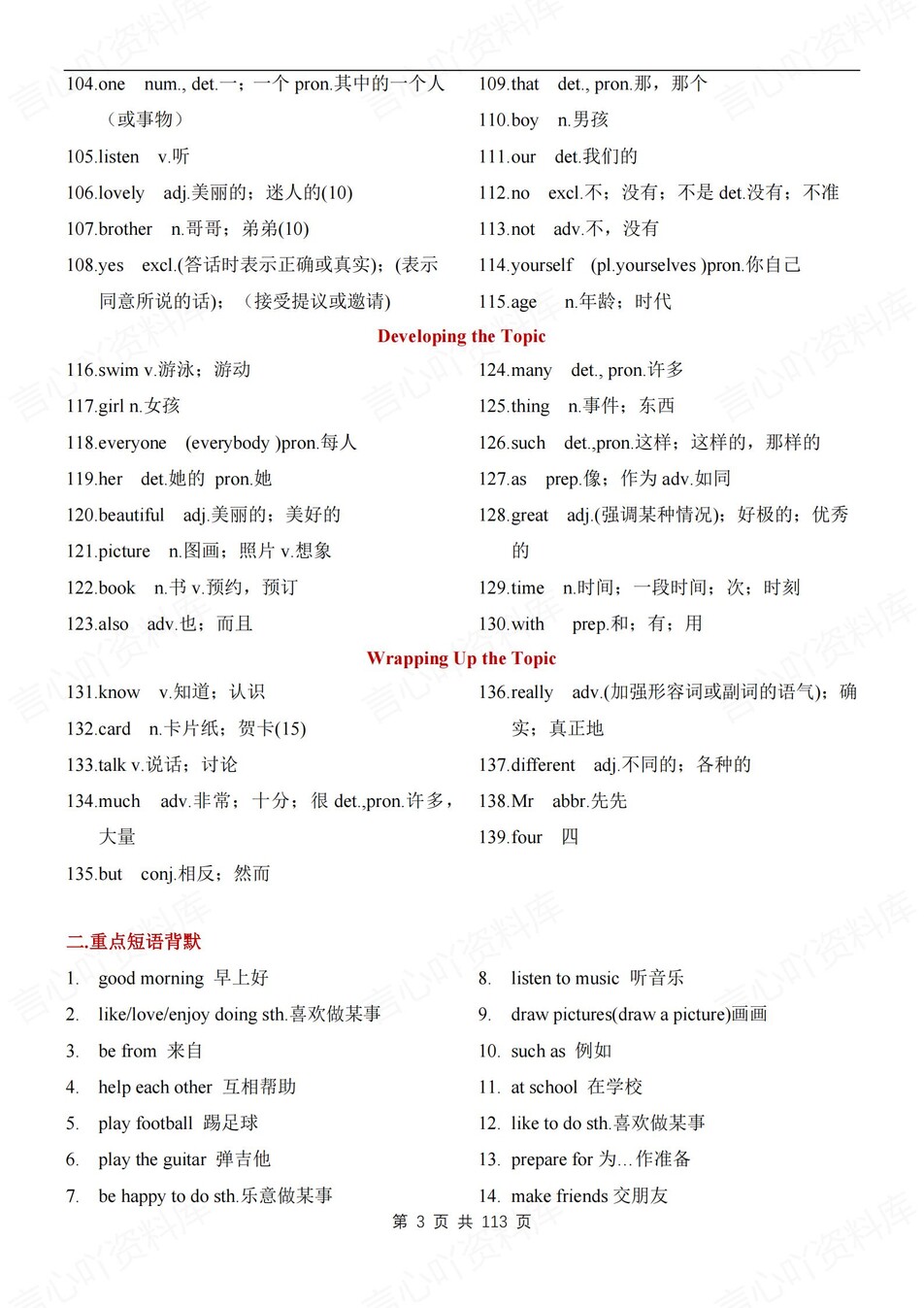 初中英语-七上重点单元重点知识清单汇总新仁爱版初一上背诵/默写插图初中英语4