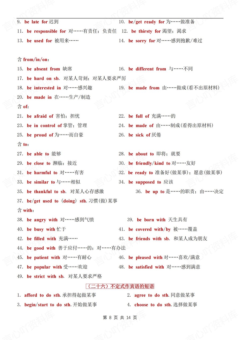 初中英语-短语专项39类常见必备短语归纳中考英语专题复习插图初中英语5