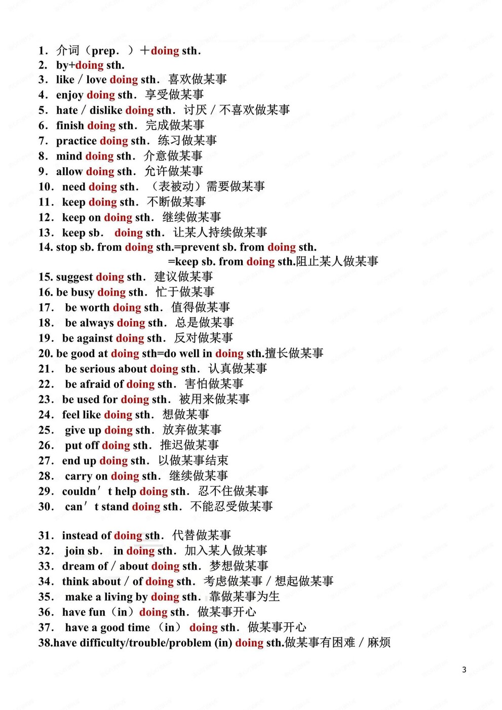 初中英语-固定搭配常考高频固定搭配梳理中考英语专项归纳（全）插图初中英语2