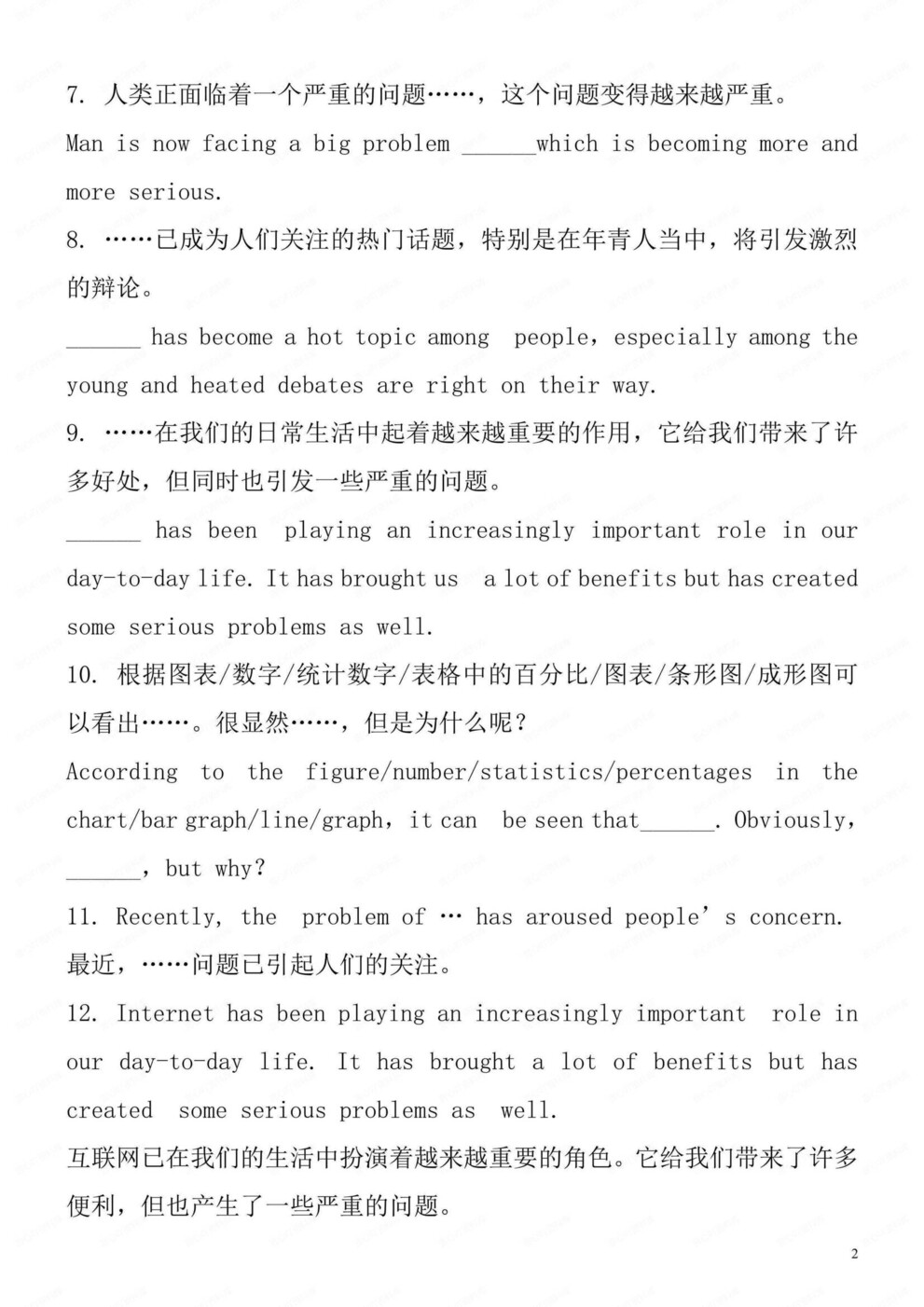 初中英语-写作句型万能句型及模板汇总中考英语作文专项（全）插图初中英语1