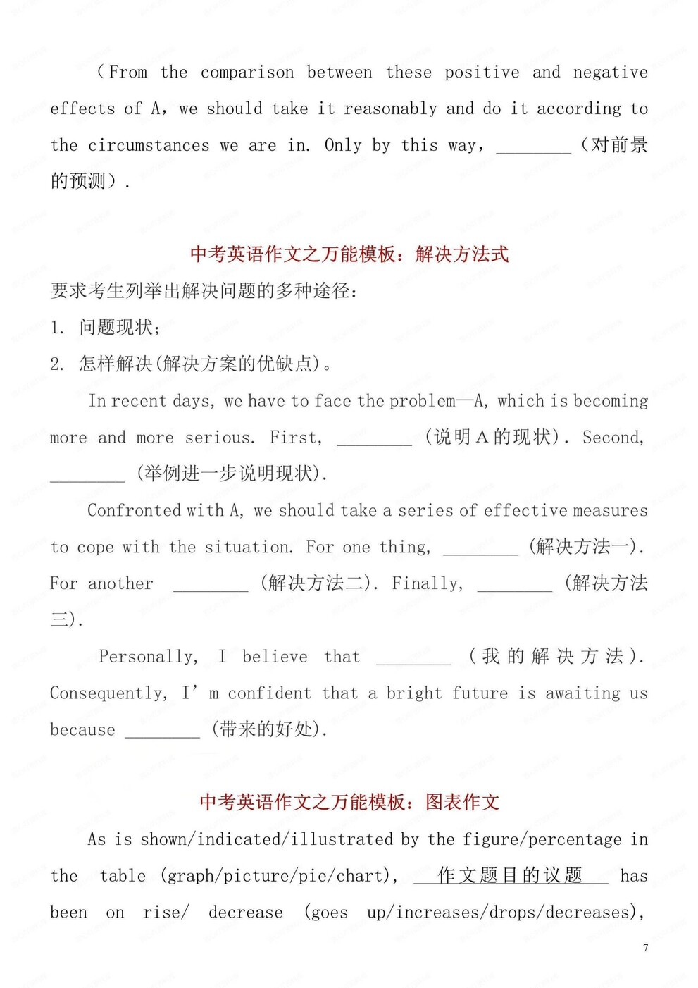初中英语-写作句型万能句型及模板汇总中考英语作文专项（全）插图初中英语4