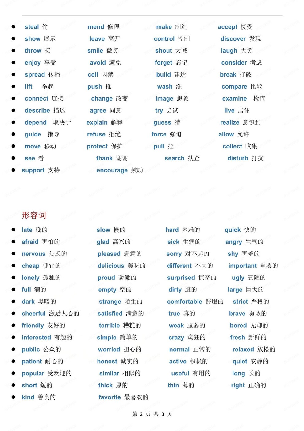 初中英语-词汇短语常见高频词汇短语梳理中考英语专项归纳（全）插图初中英语1