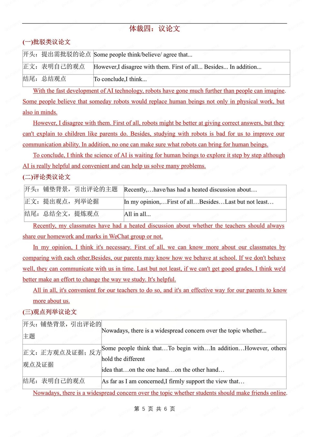 初中英语-写作技巧4种重点万能模板中考英语作文专项（全）插图初中英语4