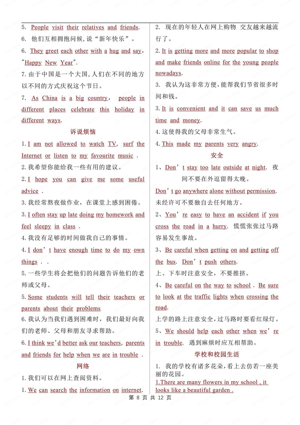 初中英语-中考写作常考常见满分作文句型中考英语专项复习插图初中英语4