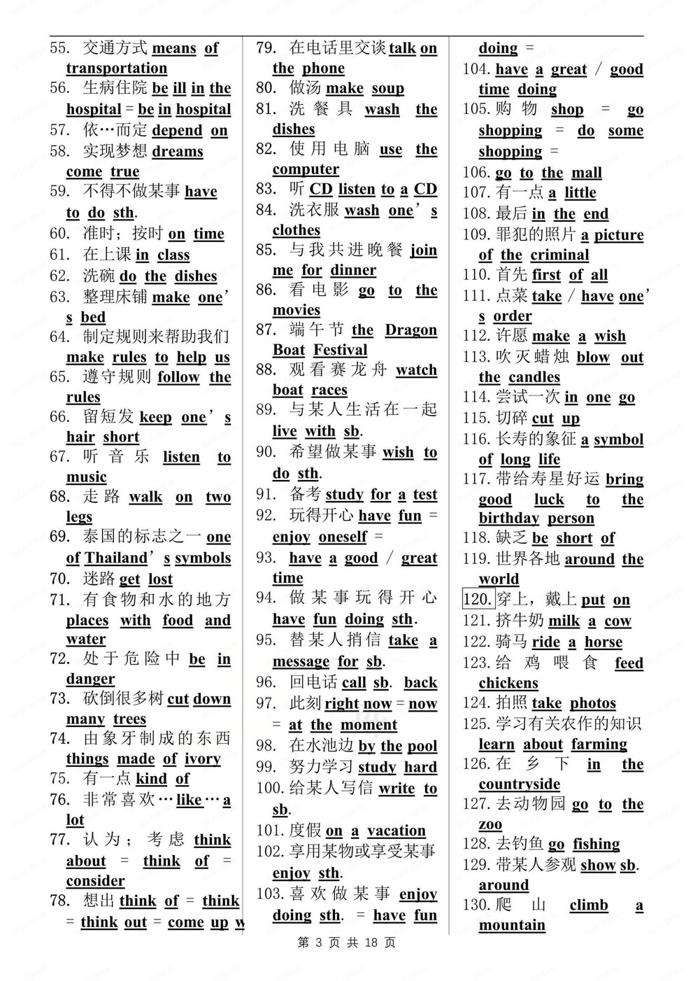 初中英语-7-9年级必备全部短语归纳梳理中考专项归纳插图初中英语2