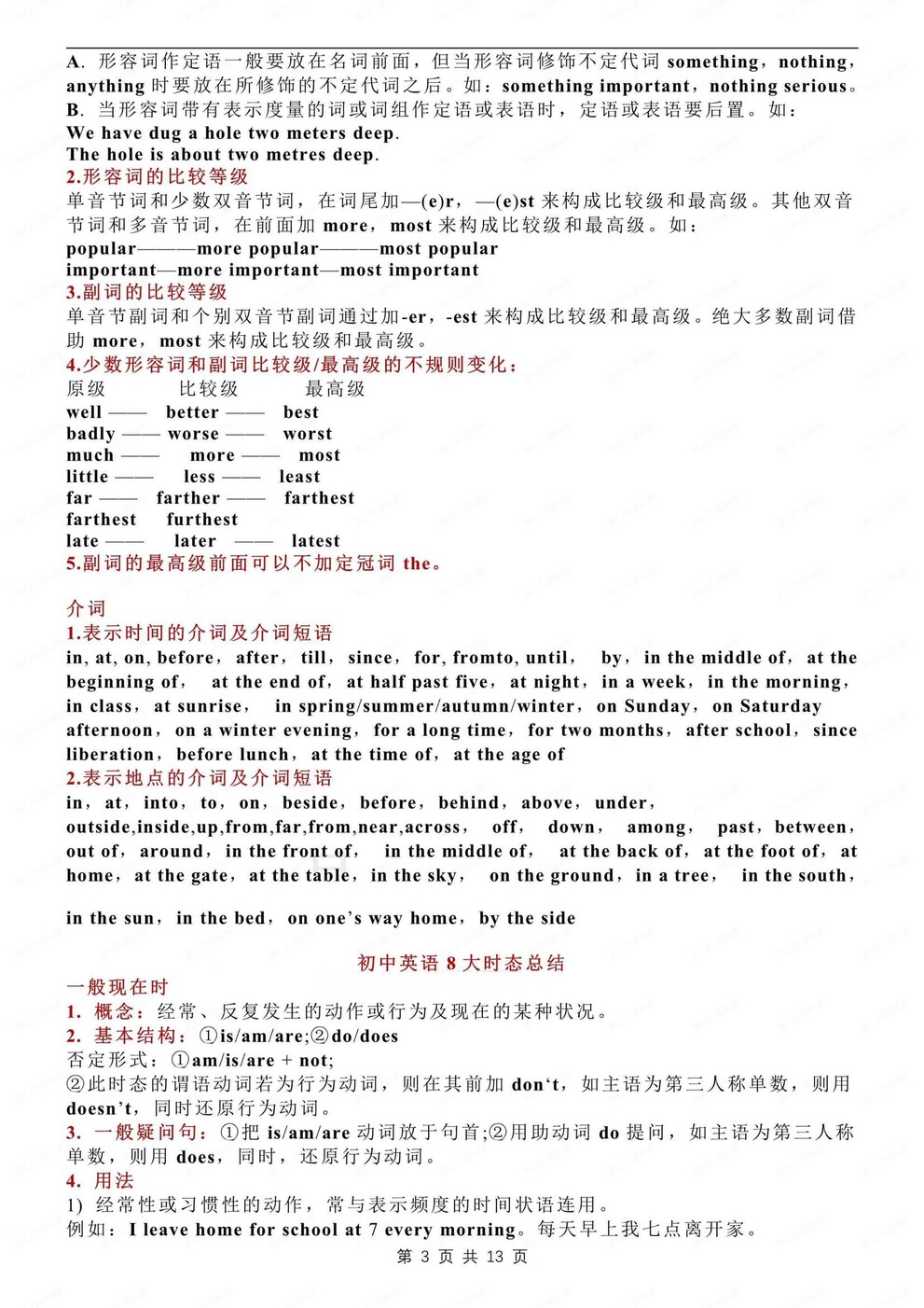 初中英语-语法知识词性/时态/从句/句型语法专项复习插图初中英语2