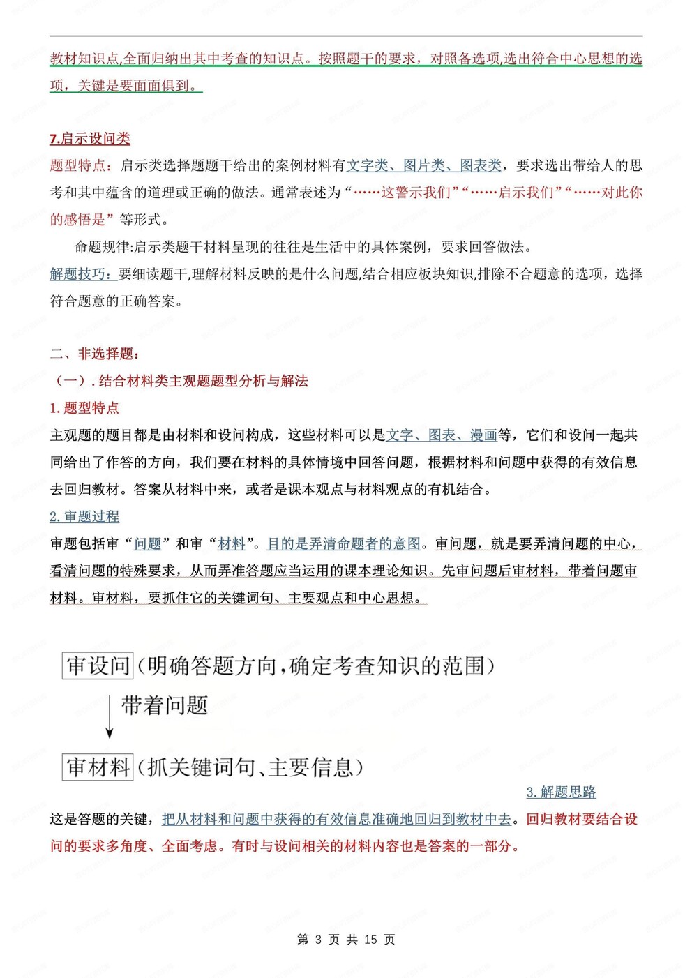 初中道法-常考常见题型答题方法中考道法专项复习插图初中道法2