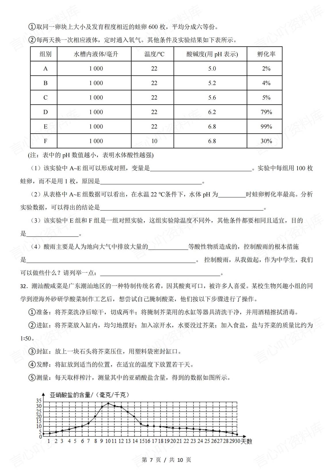 初中生物-2025年初中学业水平摸底模拟生物试卷（含答案）插图初中生物6