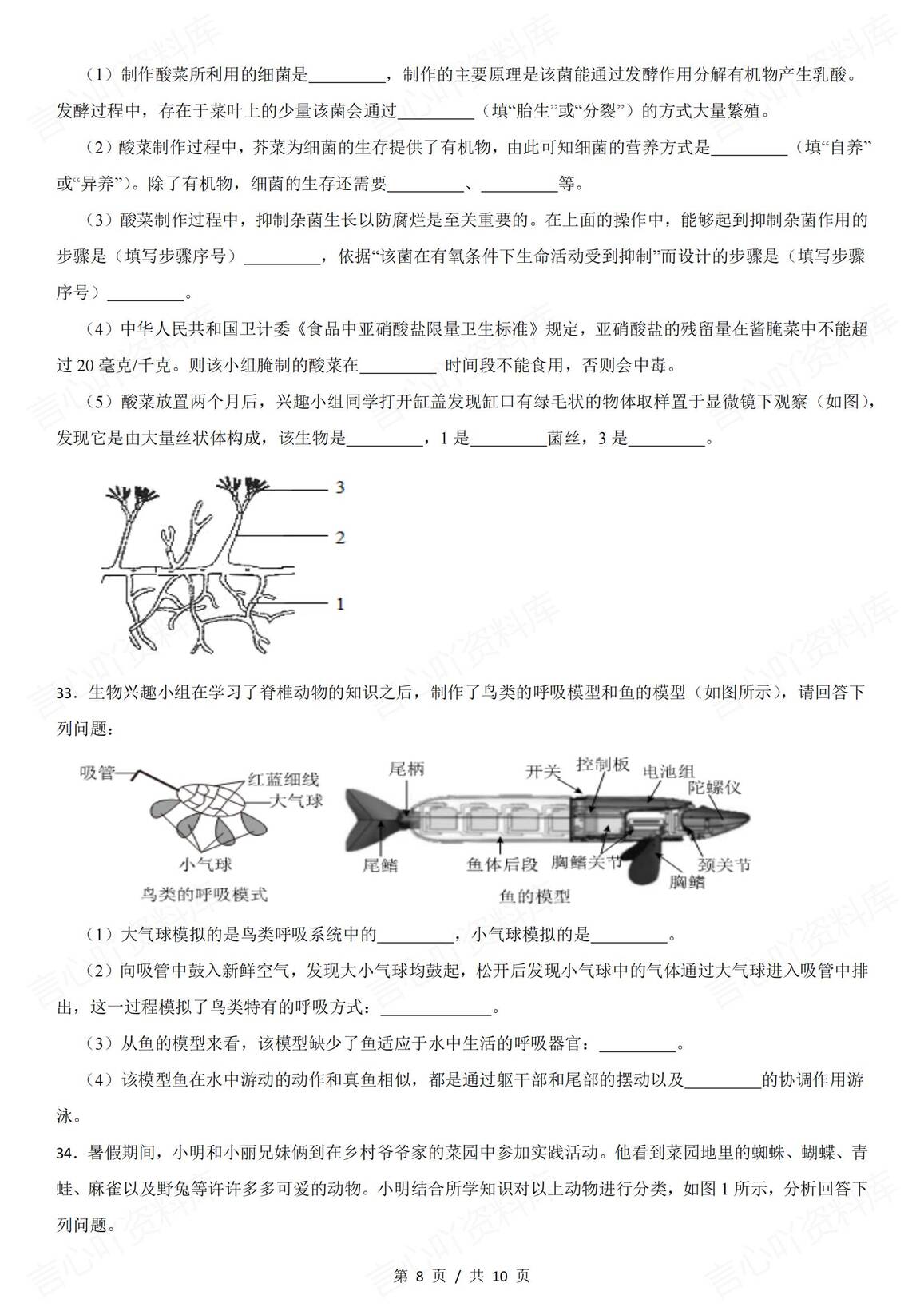 初中生物-2025年初中学业水平摸底模拟生物试卷（含答案）插图初中生物7
