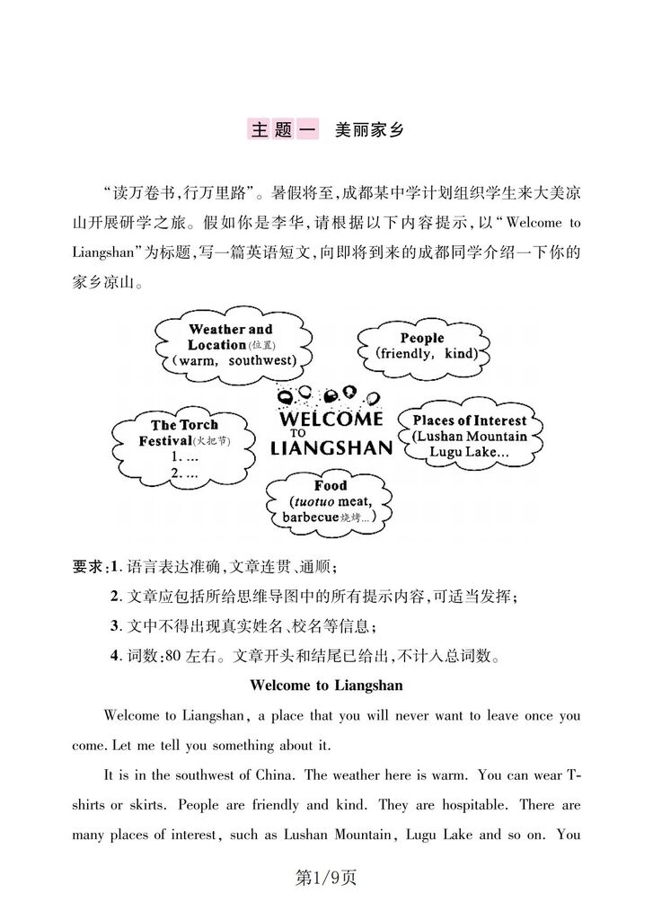 初中英语-中考写作命题四大热点核心主题范文-言心吖资料库