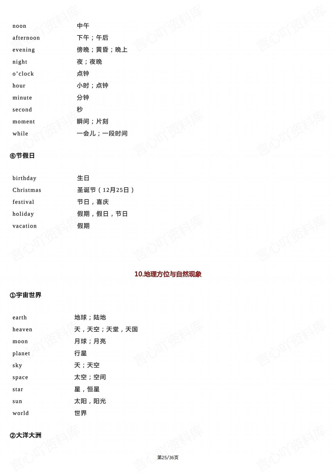 初中英语-1600词分类速记表插图初中英语6