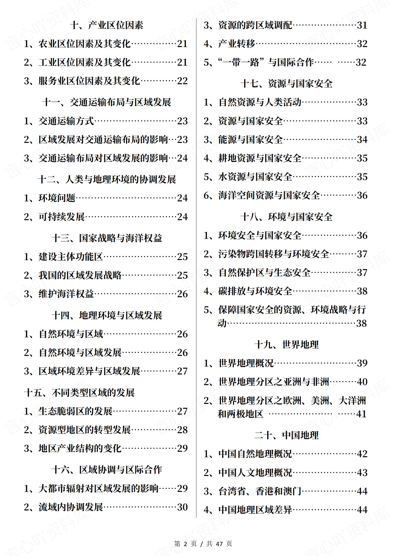 高中地理-高考最后90天必背知识要点插图高中地理1