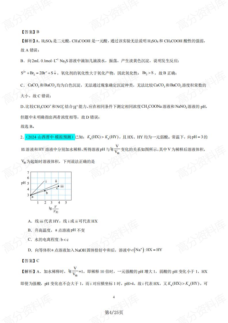 高中化学 | 强弱电解质专项专题汇总梳理插图高中化学3