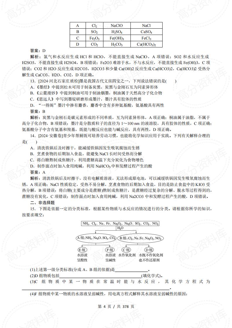 高中化学-一轮复习微专题小练习64个专题插图高中化学3
