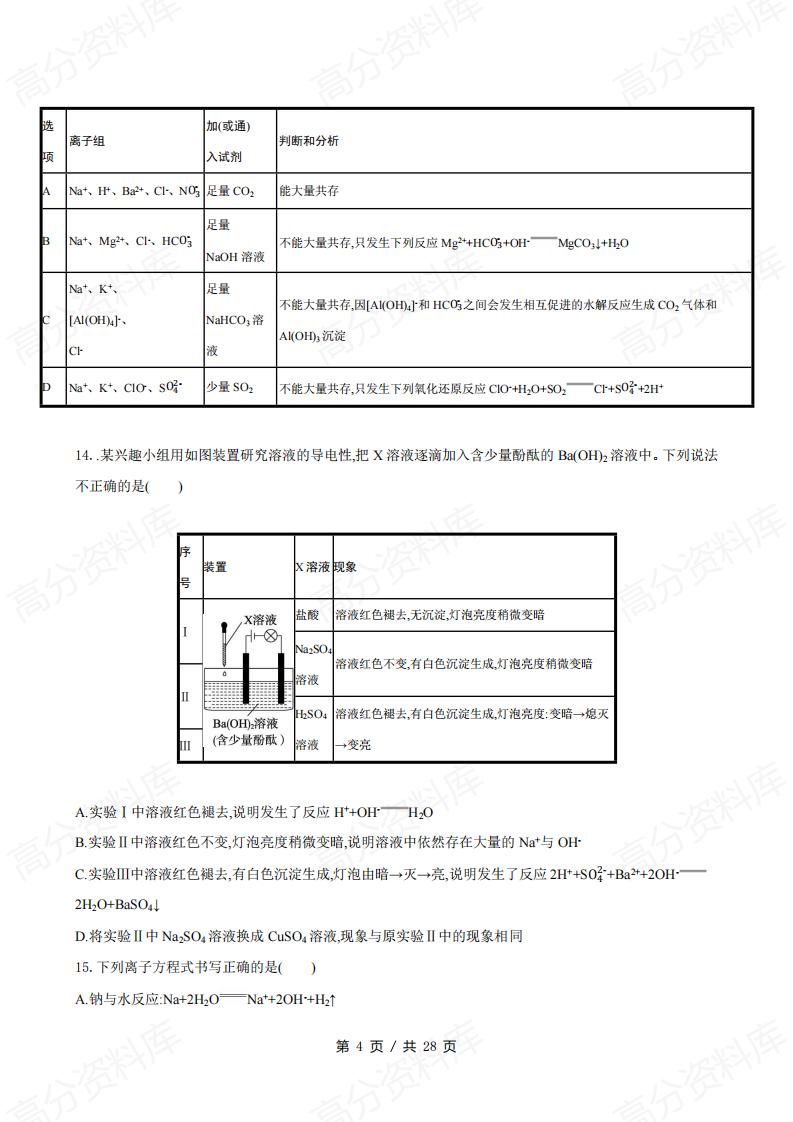高中化学 | 高考一轮复习选择题专项练习插图高中化学3