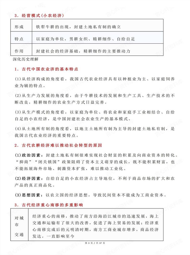 高中历史 | 古代经济基本结构与特点梳理插图高中历史2