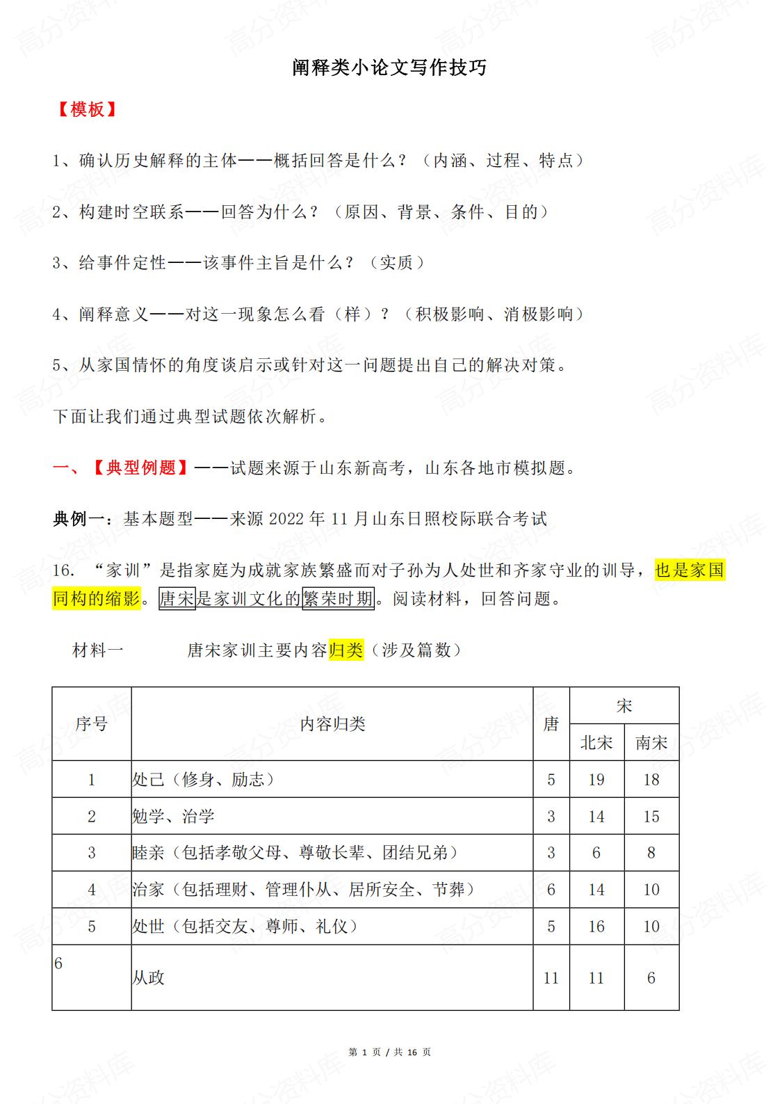 高中历史 | 历史小论文写作技巧模板归纳-言心吖资料库