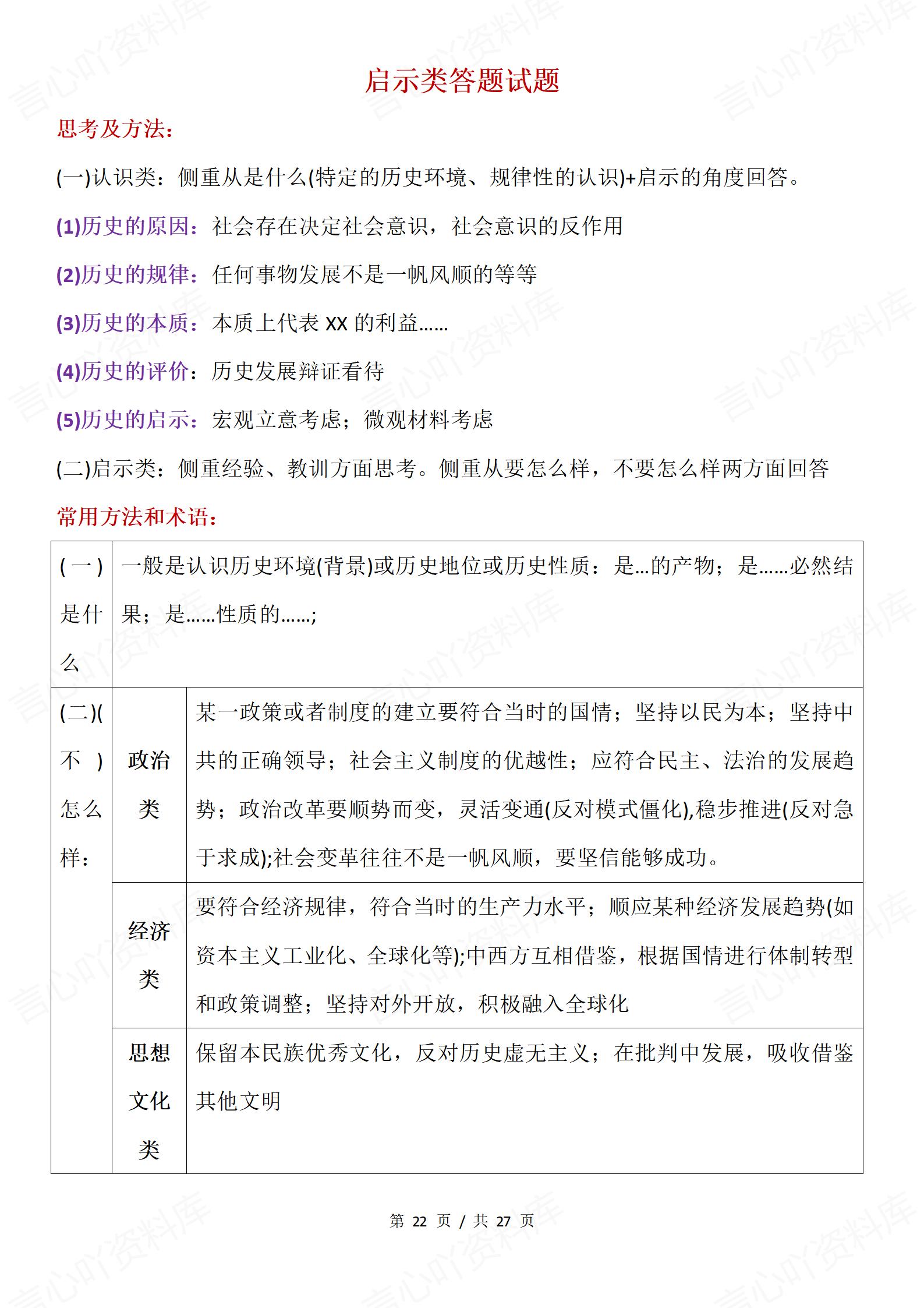 高中历史 | 高考主观题答题技巧术语归纳插图高中历史5